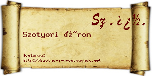 Szotyori Áron névjegykártya