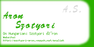 aron szotyori business card